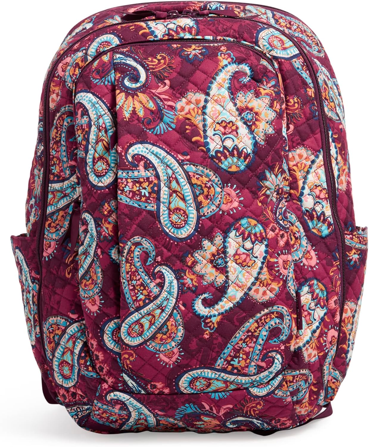 Vera Bradley Women's Cotton Large Travel Backpack Travel Bag, Paisley Jamboree - Recycled Cotton, One Size