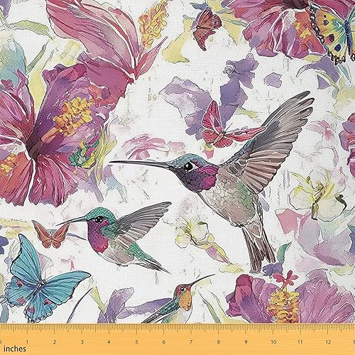 Miniatura 17 de Feelyou Tela de flores Groovy por Yarda - Tela de tapicería retro floral bohemio para coser manualidades, flores hippie de los años 70, decoración