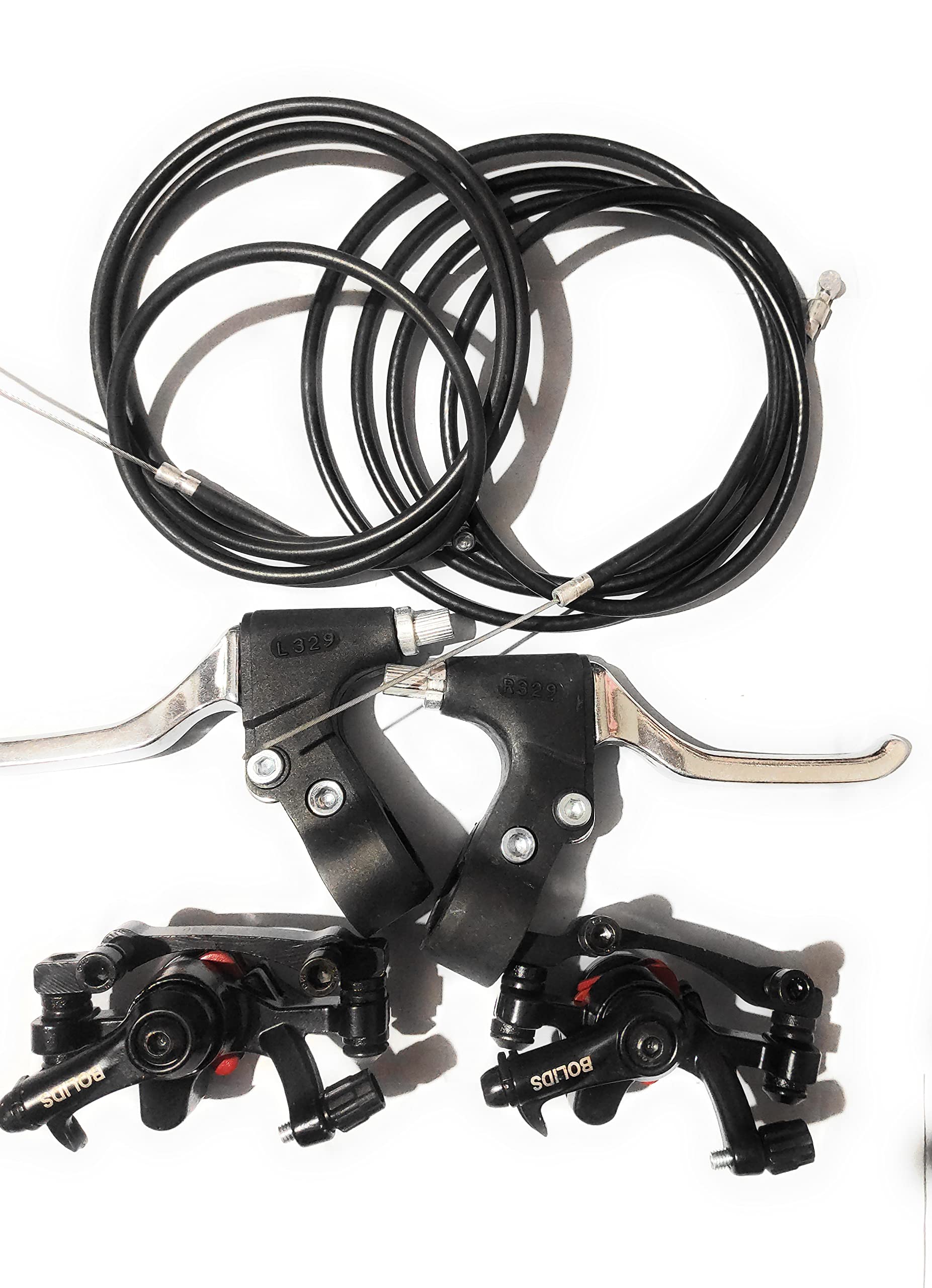 Nanak bicycle disk break caliper, cable wire and silver lever (Rear and Front) combo