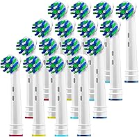Vista 1 de Cabezales de cepillo de repuesto para Oral B, paquete de 16 cabezales de cepillo eléctrico genéricos Cross para Oralb Braun, cepillos de dientes