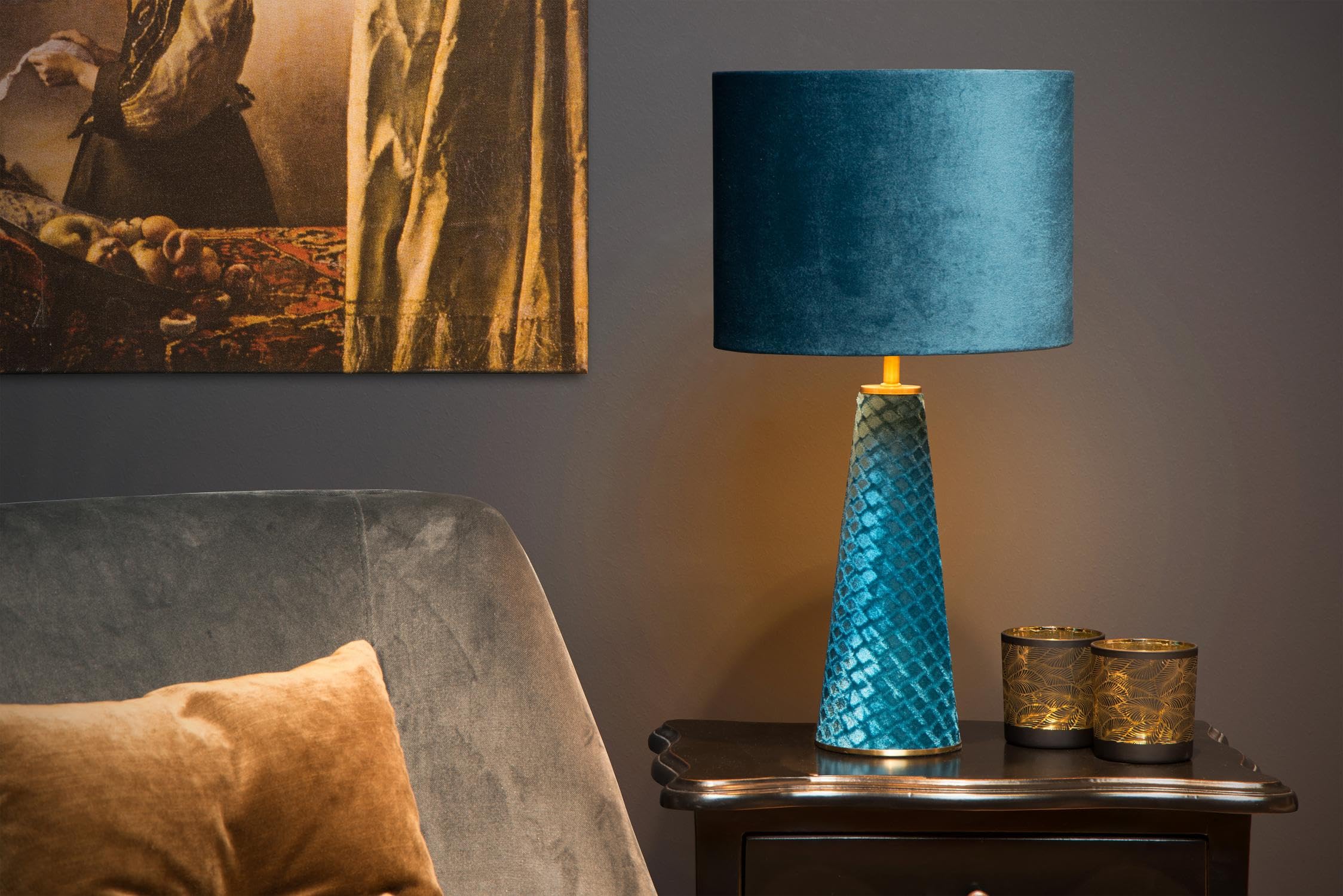 LUCIDE EXTRAVAGANZA VELVET - Tischlampe - Ø 25 cm - 1xE27 - Türkis