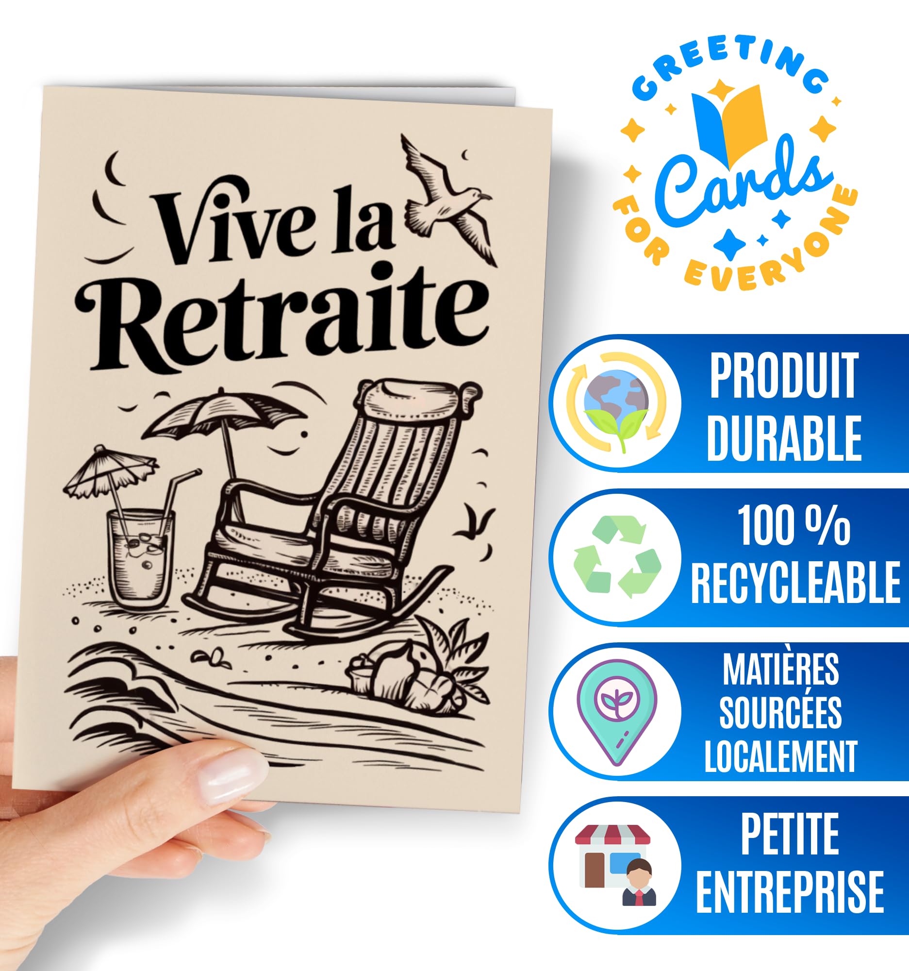 Carte de Retraite Originale pour Femme ou Homme - Carte de Bonne Retraite pour Maman, Papa, Collègue et Ami