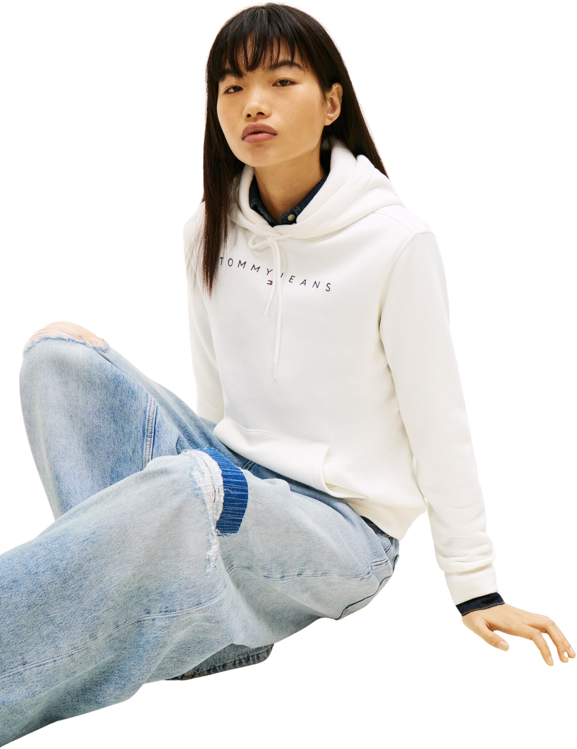 Tommy Jeans Sweat à Capuche Femme Tonal Linear avec Capuche