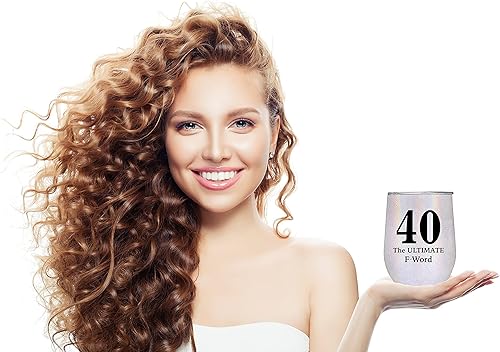 Miniatura 3 de JENVIO Regalos de 40 cumpleaños  40 is the Ultimate F Word  Vaso de acero inoxidable para hombres, mujeres, marido, esposa, ella, regalo de vino de