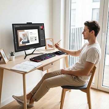 STGSivir All in One Desktop Computer, 21.5'' FHD Display, Intel Core i5 up to 3.6GHz, 16G Memory, 512G SSD, WiFi 5, Bluetooth, Webcam, Windows 11 Home