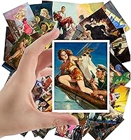 Vista 18 de Calcomanías grandes (24 piezas de 2.5 x 3.5 pulgadas) Giallo Slasher WIP Vintage Trash Pósters de películas de terror