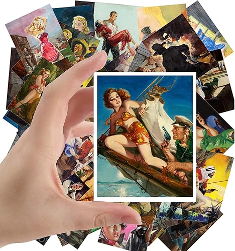 Miniatura 18 de Calcomanías grandes (24 piezas de 2.5 x 3.5 pulgadas) Giallo Slasher WIP Vintage Trash Pósters de películas de terror