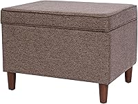 Vista 8 de HomePop Home Decor Dinah Collection Modern Storage Ottoman Ottoman with Storage for Living Room & Bedroom (Chocalate Brown)