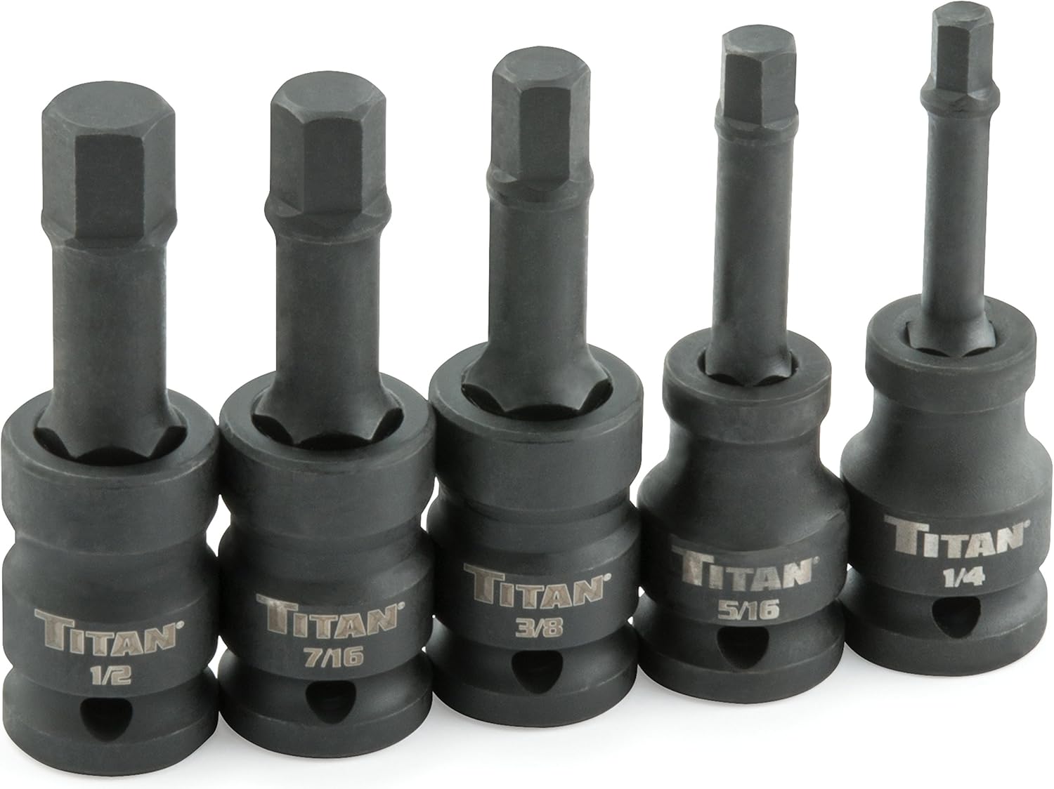 Titan 16140 9-Piece Low Profile Impact SAE Hex Bit Socket Set