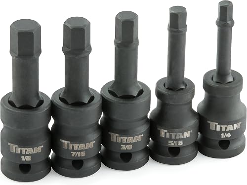 Titan 42925 1/2-Zoll-Antrieb Torsion Core SAE Impact Sechskant-Bit-Steckschlüsse