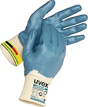 Uvex Profi Pure HG - Guantes de agarre para zonas húmedas y húmedas, cómodos, ergonómicos y flexibles, color azul, natural, talla 07/S