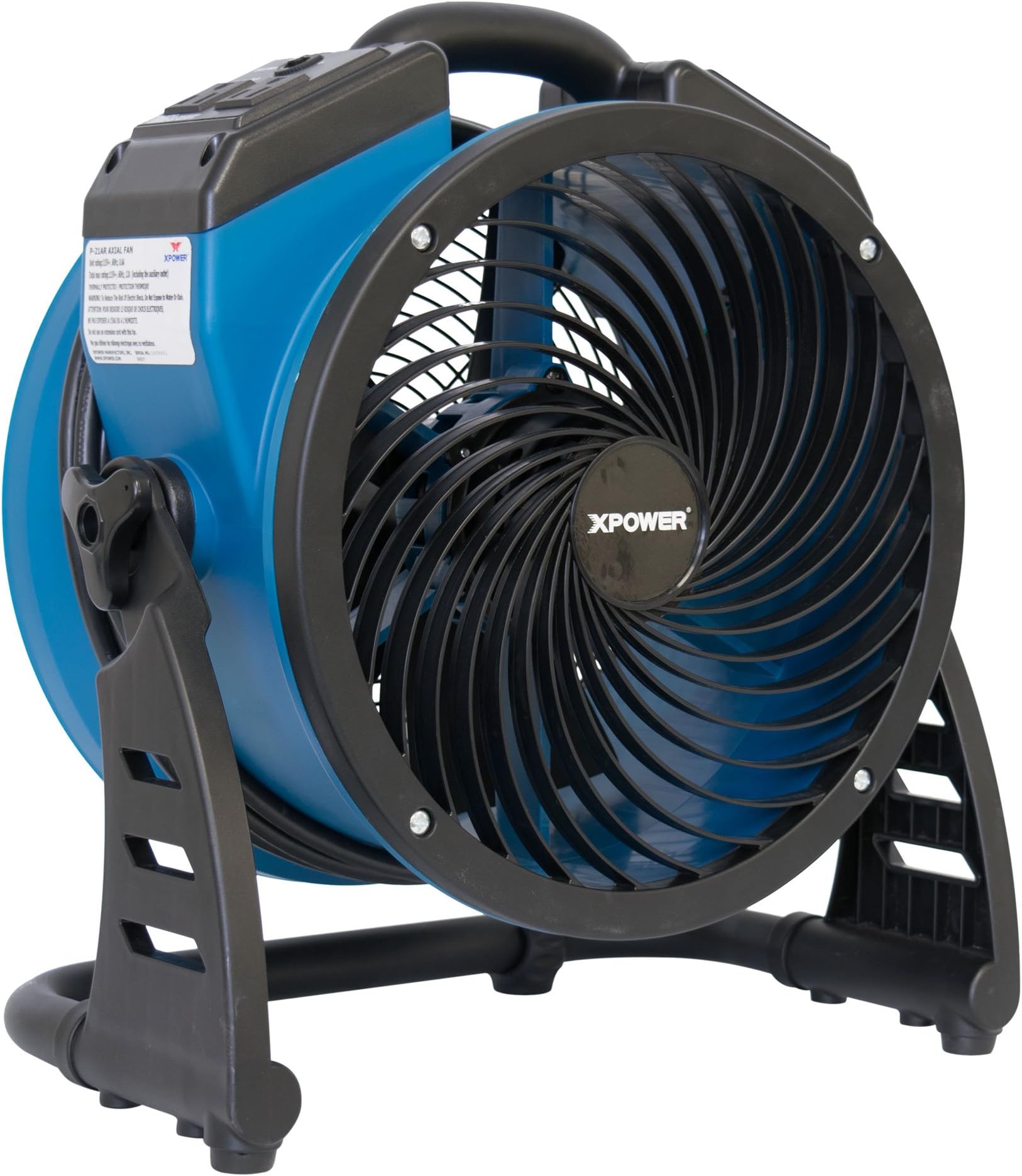XPOWER P-21AR 11" Diameter Industrial High Velocity Axial Air Mover/Carpet Dryer/Floor Fan/Utility Blower 1100 CFM, 0.6 Amps