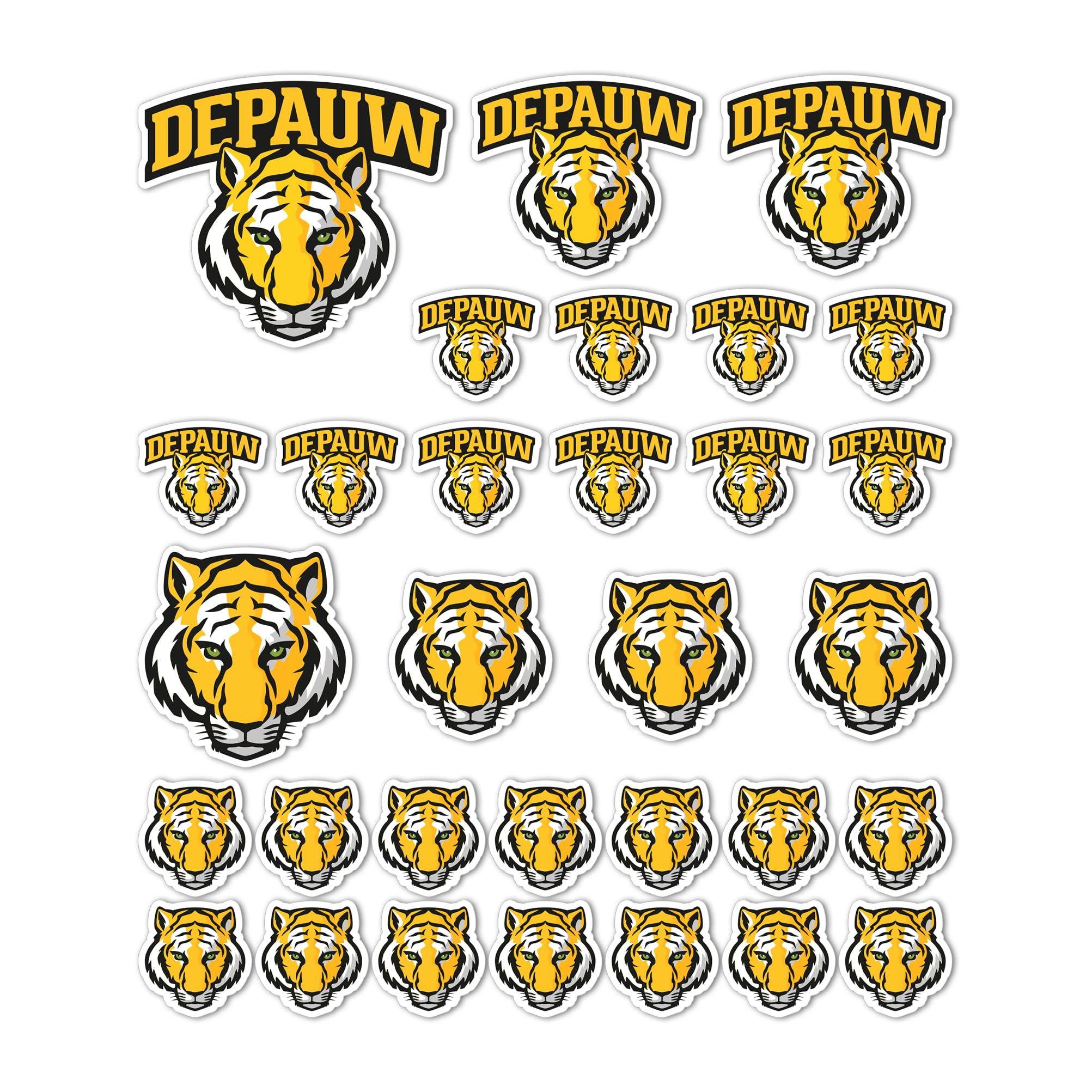 Autocollant DePauw University Tigers vinyle anti-bulle pour carrosserie et PC portable