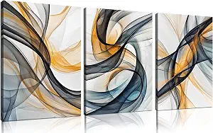 Abstract Wall Decor for Living Room - Modern Prints Wall Art - 3 Piece Canvas Wall Art - 12 x 16 Inch