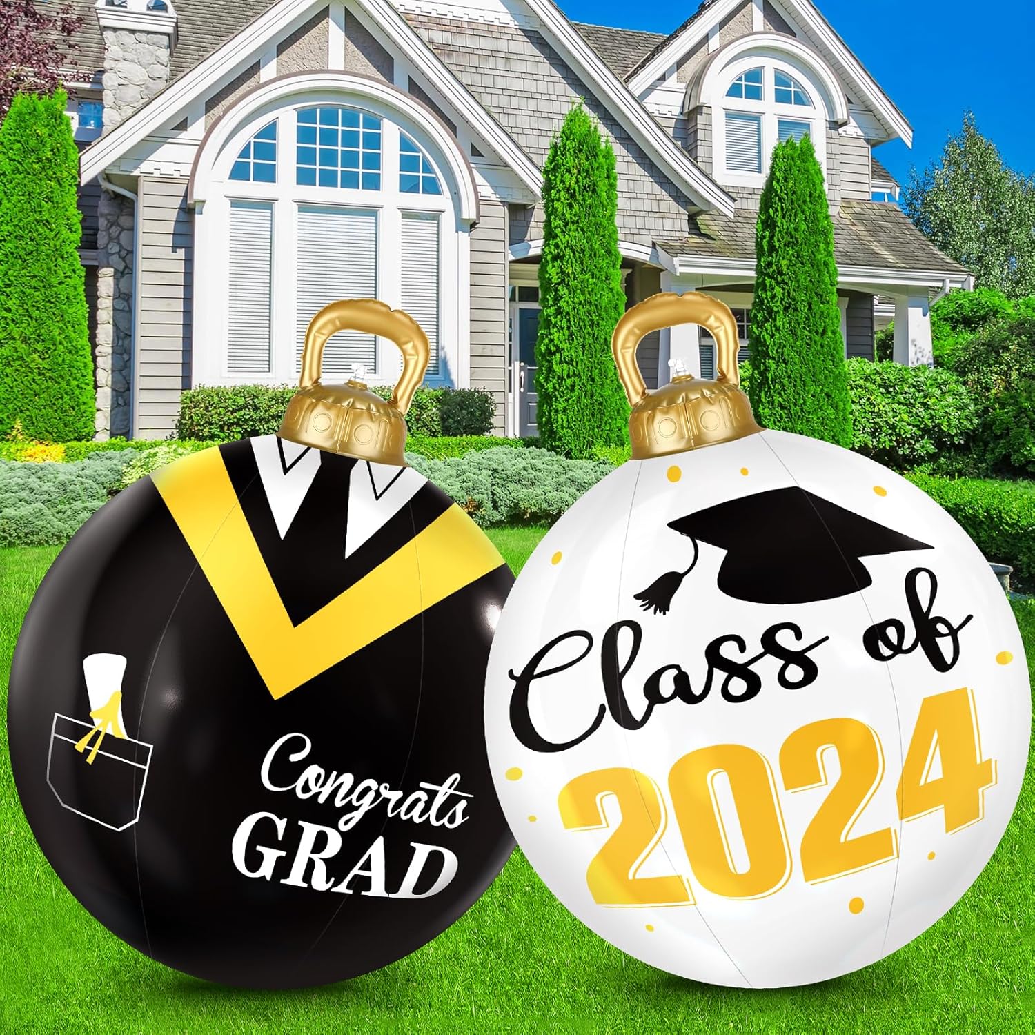 Amazon.com: 2Pcs Graduation Party Decorations Giant Inflatable Ball 24 ...