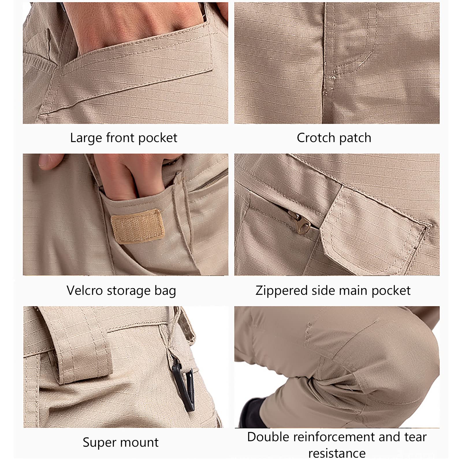 Songyi Męskie outdoorowe spodnie taktyczne lekkie outdoorowe Ripstop Cargo spodnie robocze z wieloma kieszeniami (rozmiar: 3XL, kolor: zielony)