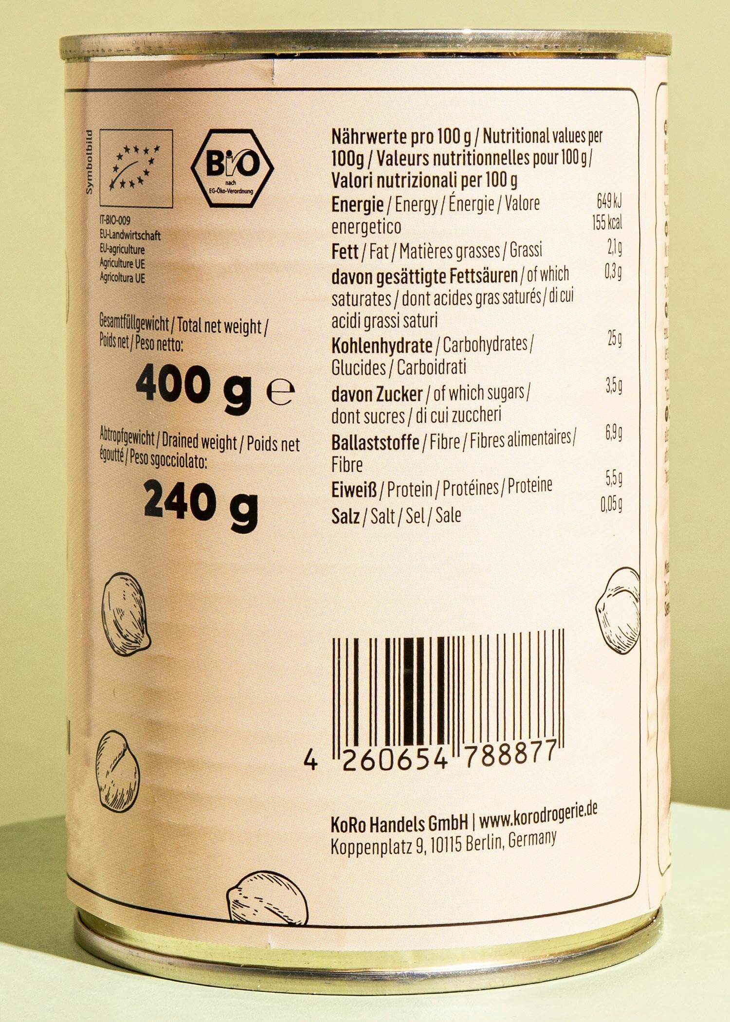 KoRo - Ceci in scatola bio | 12 x 240 g