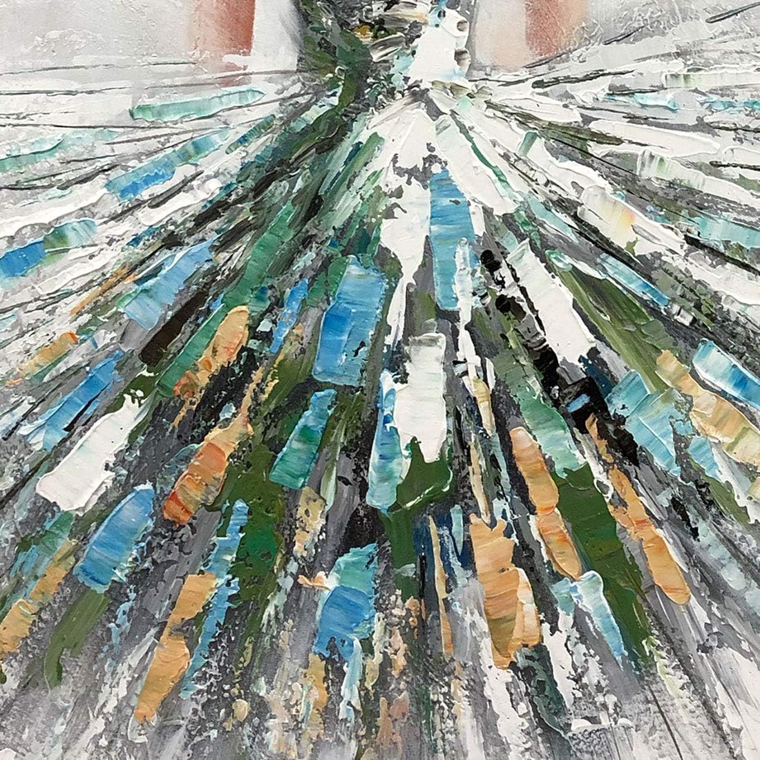 Boiee Art,24x36Inch Hand Painted Beautiful Ballet Girl in Colorful Dress Vertical Oil Paintings Abstract Figure Wall Art Framed Ready to Hang