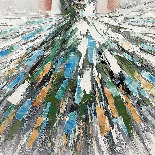 Miniatura 5 de Boiee Arte, 24 x 36 pulgadas, pintada a mano, hermosa chica de ballet en vestido colorido, pinturas al óleo verticales, figura abstracta, arte de