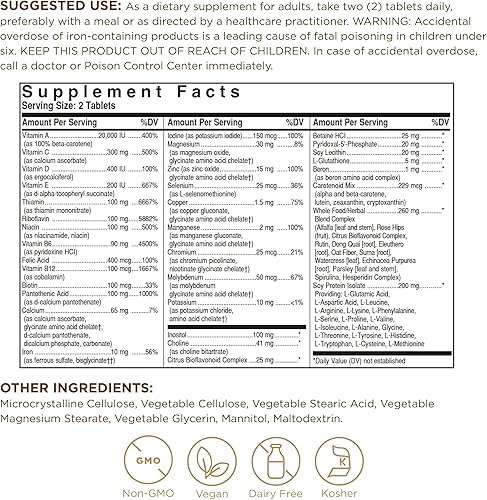 Miniatura 2 de SOLGAR Formula VM-2000, 180 tabletas - Sistema multinutrientes - Sin OMG, vegano, kosher, sin gluten, sin lácteos - 90 porciones