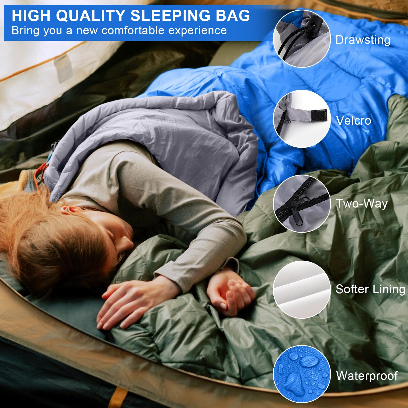 Sac De Couchage Enfant Sac Camping Hiver Sac De Couchage Bessport - Température -8°C, 3-4 Saisons, Flanelle - Camping Hiver, Randonnée Matelas Camping Duvet 1 Personne Sac De Couchage Enfant Sac Camping Hiver Sac De Couchage Bessport - Température -8°C, 3-4 Saisons, Flanelle - Camping Hiver, Randonnée Matelas Camping Duvet 1 Personne