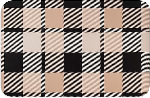 DogBuddy Dog Food Mat - Waterproof Dog Mat for Food and Water, Ultra Absorbent Bowl Placemat for Dogs, Nonslip Pet Feeding Mats, Machine Washable Dogs Mats for Floors (Small, Checkered)