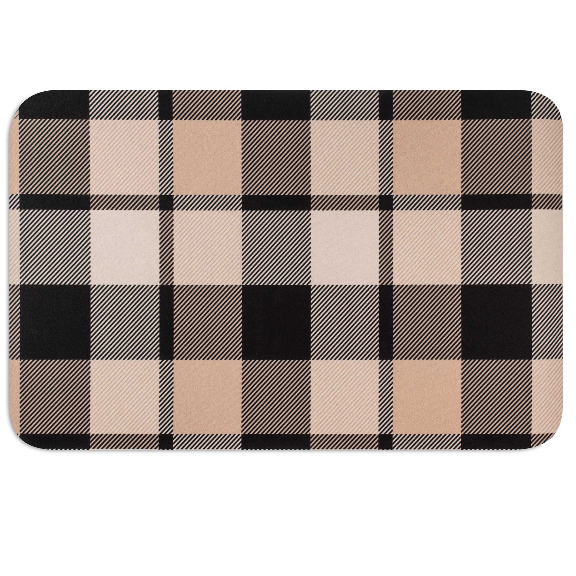 DogBuddyDog Food Mat - Waterproof Dog Mat for Food and Water, Ultra Absorbent Dog Bowl Mat, Nonslip Pet Food Mat, Machine Washable Dog Feeding Mat, Dog Food Mats for Floors (Large, Checkered)