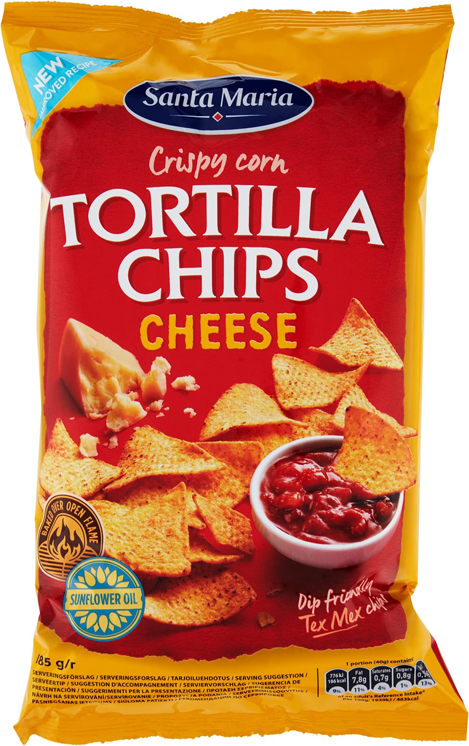 Nacho Cheese Chips | | Crispy Corn Tortilla Chips Cheese | Total Weight 185 Grams