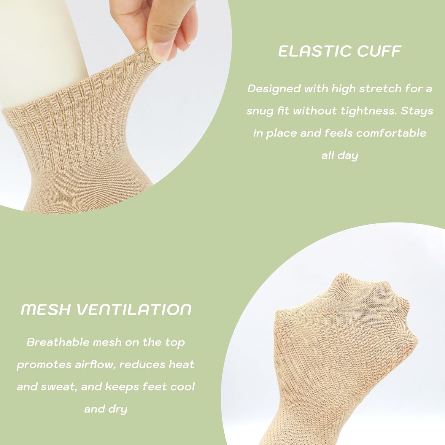 SERISIMPLE Kids Crew Viscose Bamboo Thin Socks School Uniform Basic Soft Anti Odor Boys Girls Breathable Stretch 5 Pairs - Image 4