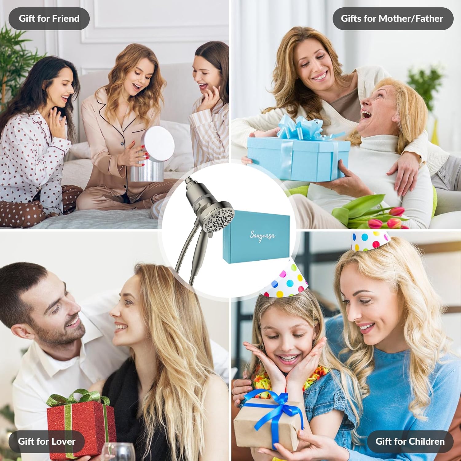 Filtered Shower Head with Handheld and a Replacement Filter Set, Magnetic Shower Head with KDF Filter-BNP