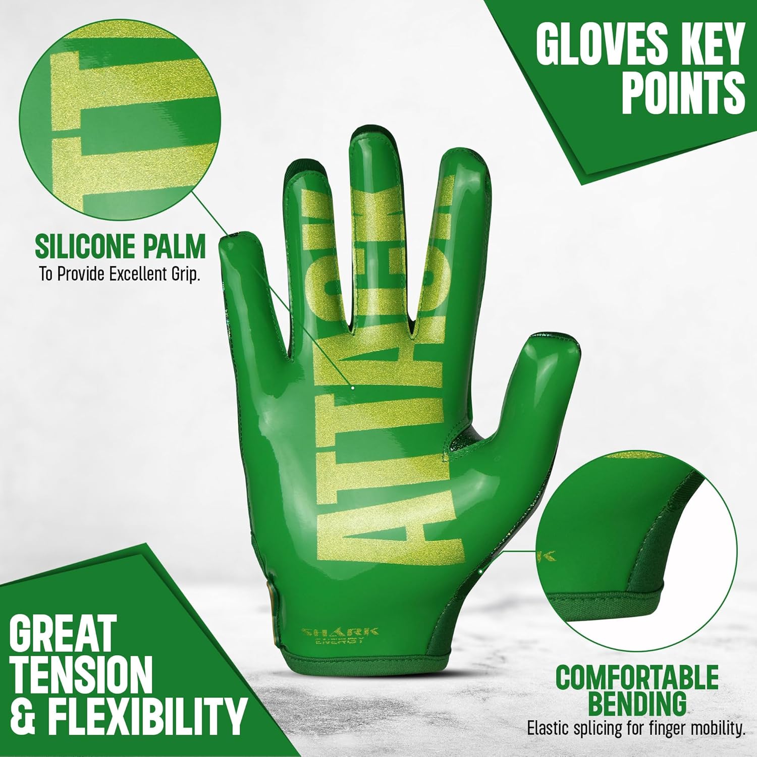 Non-Slip Tacky Football Gloves Ball Feel Sensation, Football Receiver Gloves in Youth, Adult, and Kid Sizes, Ultra Sticky Silicone Strong Palm Grip