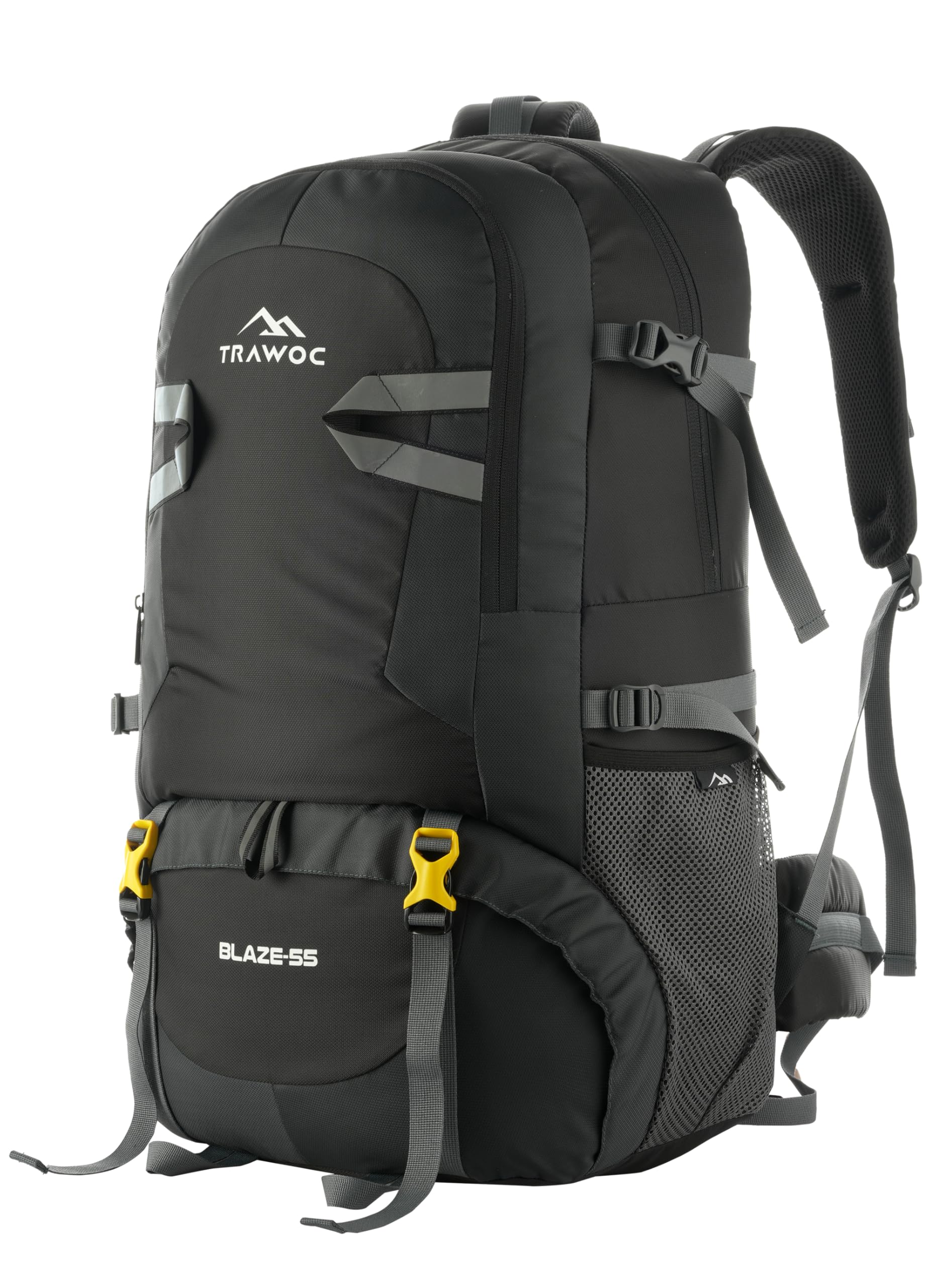 TRAWOC BLAZE 55 Liter Travel Backpack Daypack Bag for Camping Hiking Trekking Bag for Men & Women, Black, SHK014, 3 Year Warranty-picture-20