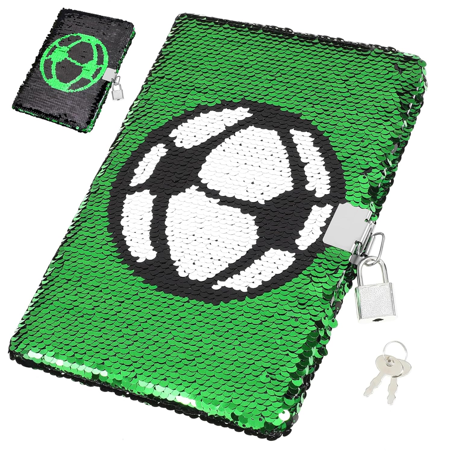 DOITOOL Football Notebook with Lock and Key Soccer Journal for Kids Boys Girls Lined Diary Organizer for School Travel Creative Writing 8.27 X 5.51 X 0.64 Inches      Unknown Binding