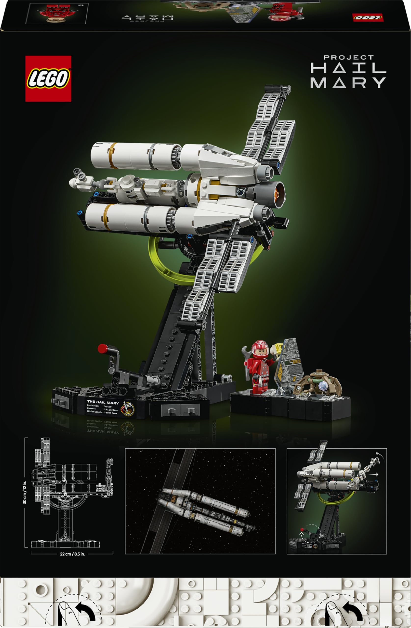 LEGO Icons Proyecto Salvación - Kit de Construcción para Adultos de Nave Espacial en Miniatura - Minifigura de Ryland Grace y Rocky - Regalo de Ciencia Ficción para Fans del Libro y Película - 11389