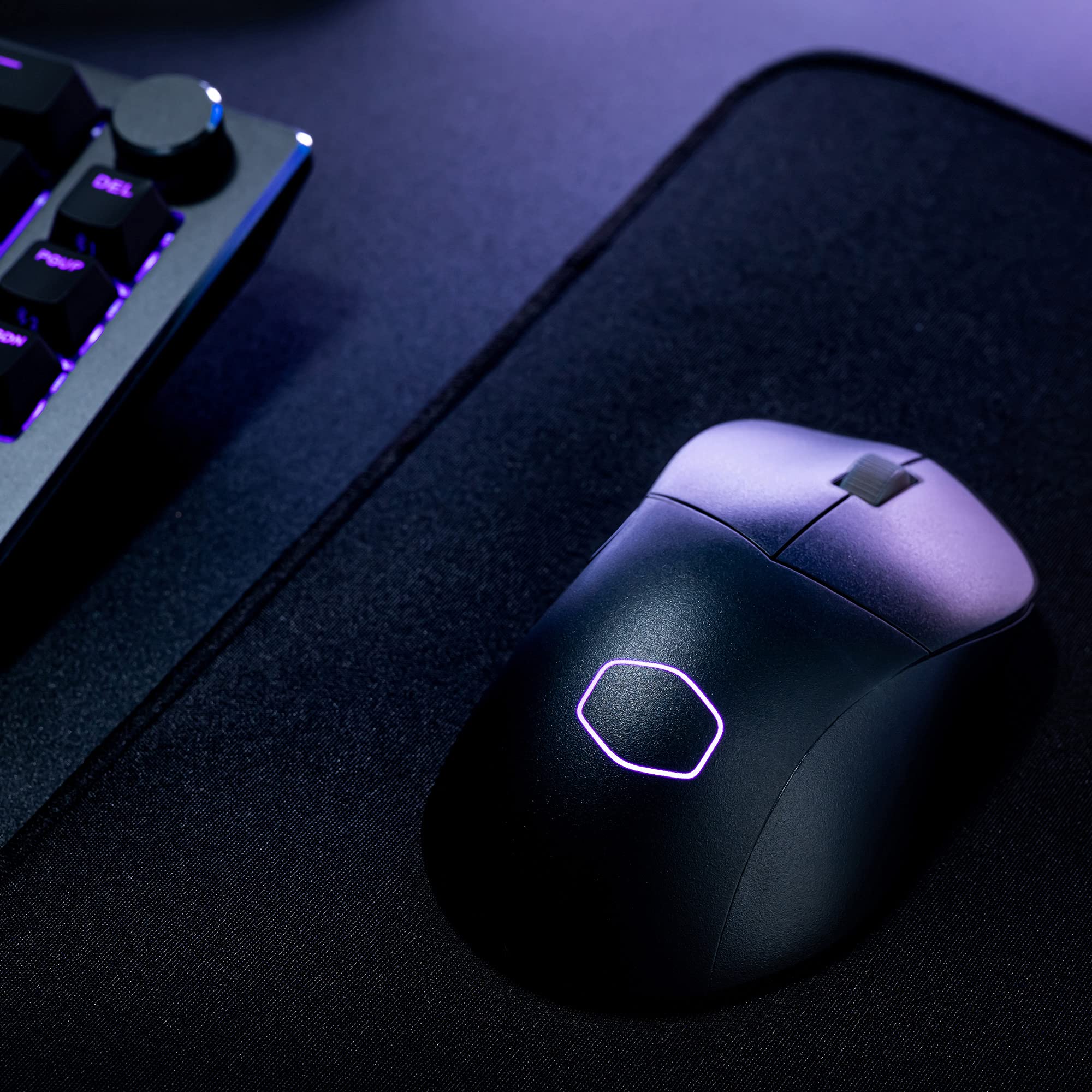 Cooler Master MM731 RGB-LED Ratón Ultraligero para Gaming Inalámbrico Híbrido 59g - Sensor Óptico 19K dpi PAW3370, Switches Ópticos 70M Clics, MasterPlus+ (38K dpi, Solo PC), Ergonómico - Negro Mate