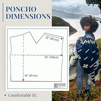 Amazon.com: LATITUDE ZERO Alpaca Wool Poncho -Serape | Warm & Soft