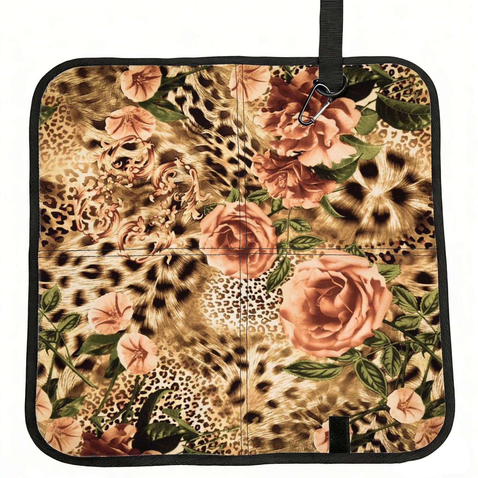 ERCgad Striped Leopard Print Foldable Seat Cushion Portable Chair Pad Lightweight Travel Outdoor Office Home