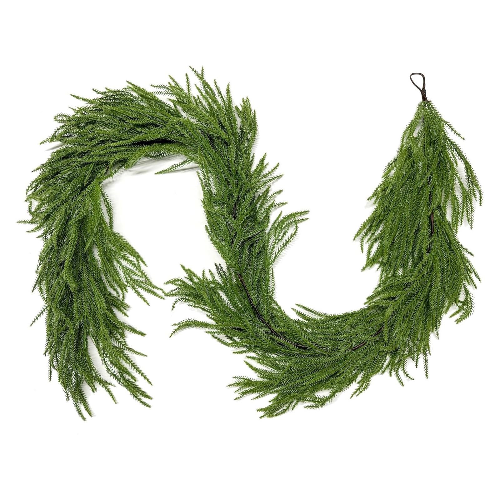 Guirnalda de Pino Artificial de 2 Piezas (1,8 m), follaje navideño Realista for repisa, Mesa, Pared, decoración Interior y Exterior.(1.8m)