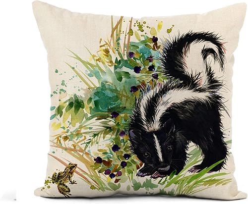 Miniatura 8 de Funda de almohada de lino colorido aire acuarela pájaro colibrí volando verano jardín verde 18 x 18 pulgadas funda de almohada decoración del hogar