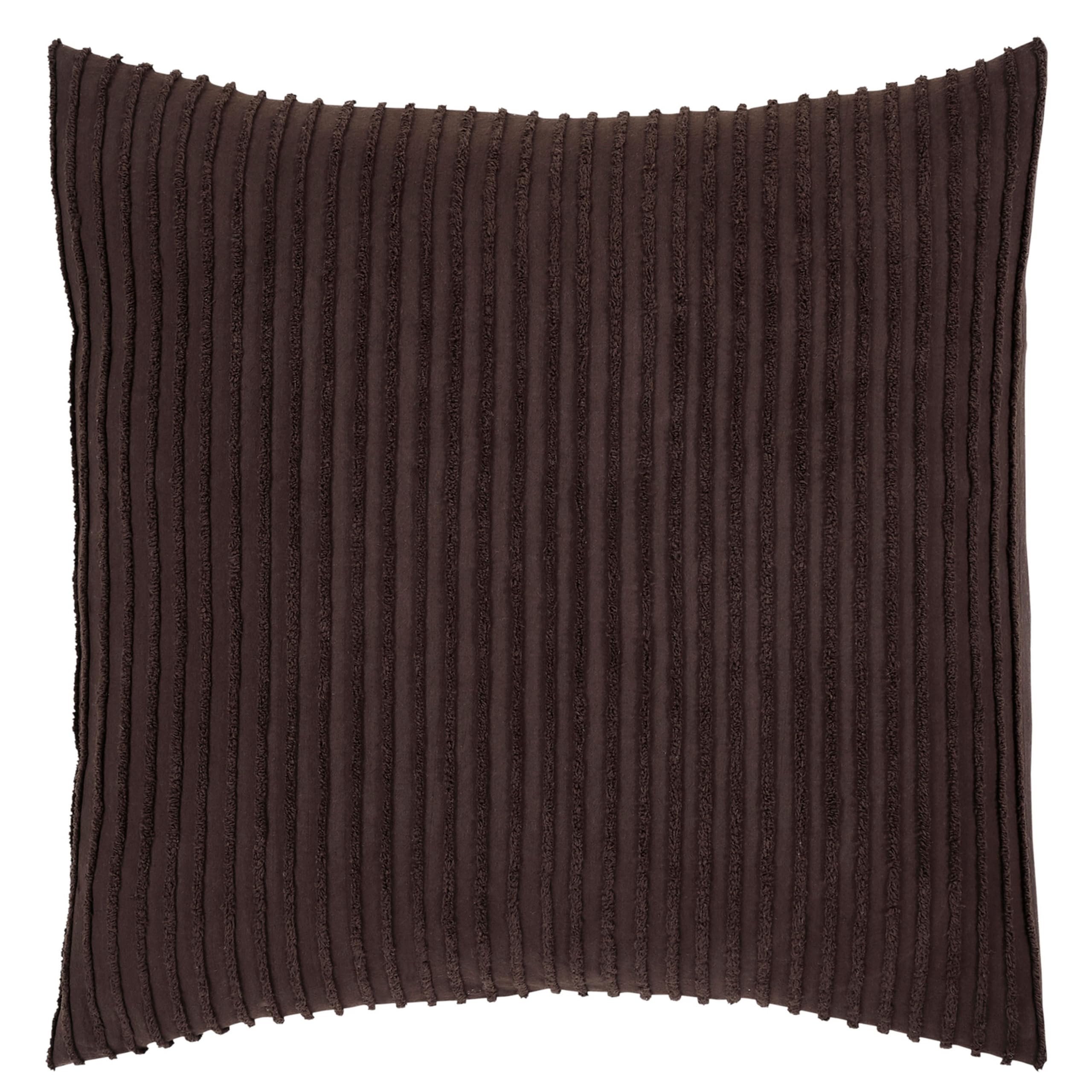 Better Trends Jullian Collection is Super Soft and Light Weight in Bold Stripes Design 100% Cotton Tufted Unique Luxurious Machine Washable Tumble Dry, Euro Sham, Chocolate