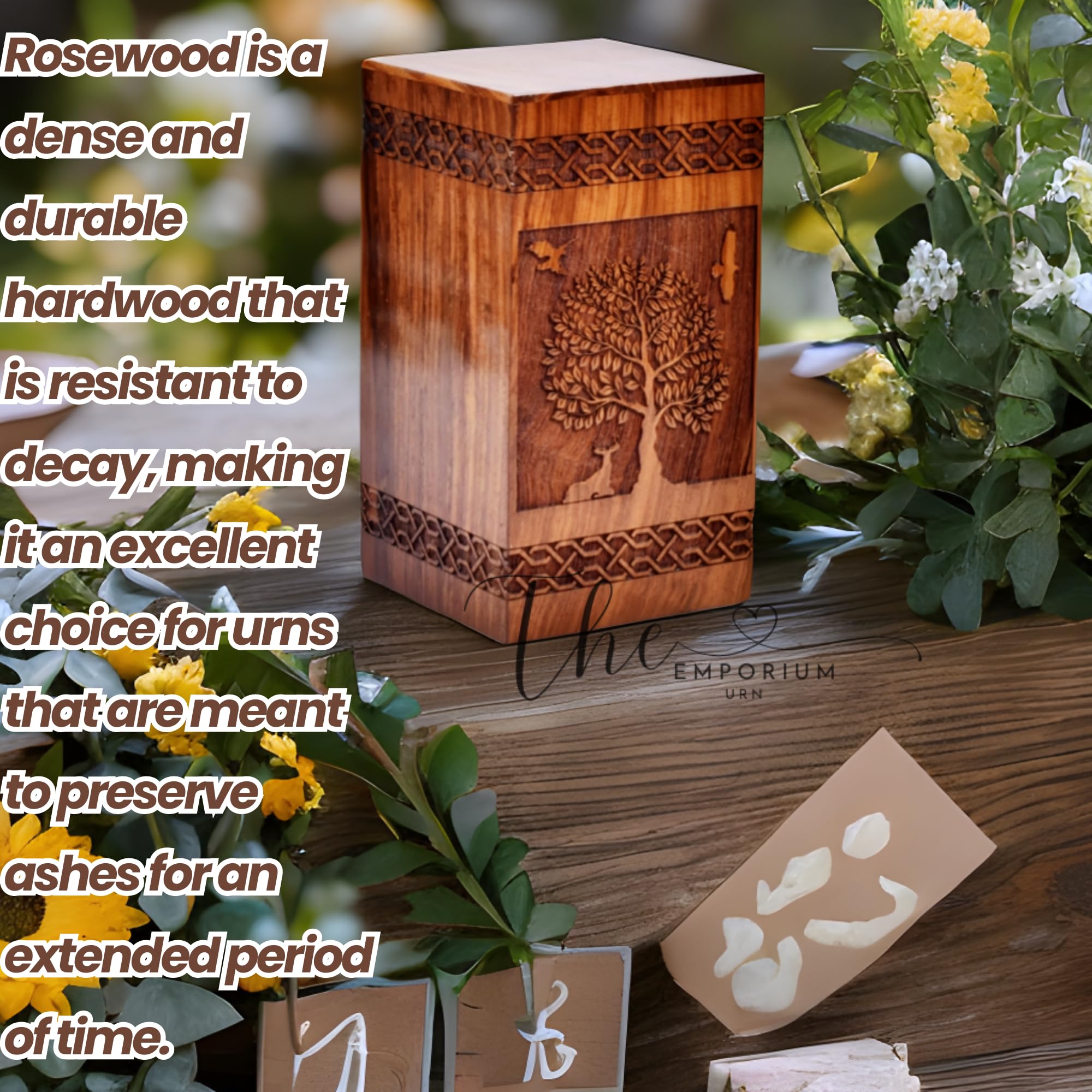 Palissander Urn voor menselijke as - Levensboom houten kist - gepersonaliseerde crematie-urn voor as, handgemaakte grote houten urndoos (L(11,25 x 6,25 cm) 250CU, palissander natuurlijk Palissander Urn voor menselijke as - Levensboom houten kist - gepersonaliseerde crematie-urn voor as, handgemaakte grote houten urndoos (L(11,25 x 6,25 cm) 250CU, palissander natuurlijk