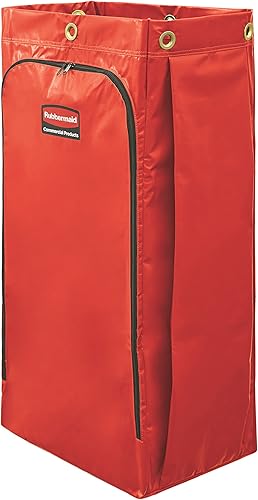 Rubbermaid Commercial Products - Bolsa de limpieza de alta capacidad, 34 galones, color rojo, compatible con carritos de limpieza Rubbermaid para