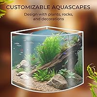Vista 5 de Skywin Betta Fish Tank - 1.71 galones, acuarios de peces beta de acrílico, pecera de esquina, tanque de peces pequeño para peces de la vida real