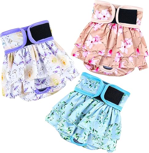 Leekalos Pañales reutilizables para perros, pañales fáciles de poner sin fugas, pañales para el ciclo de calor, pañales para perros hembras, pañales