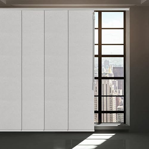 Persiana opaca sin cordón, con panel corredizo de 4 o 6 rieles, persianas verticales para ventana corredera y puerta de patio, cortina de tela