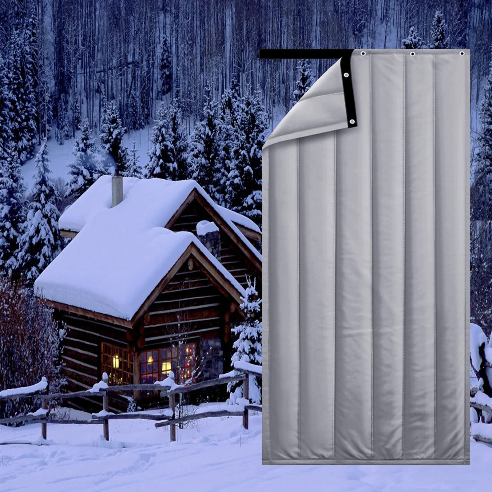 Couverture insonorisée de porte contre le froid et le bruit