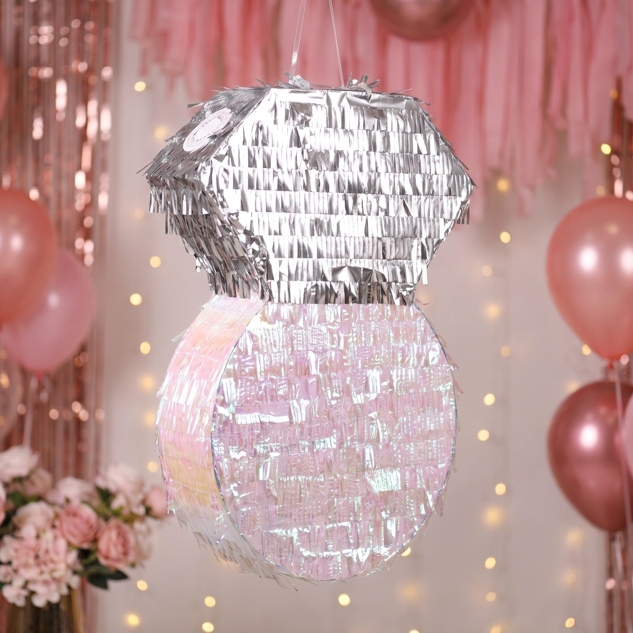 VILLCASE Piñata de Diamante Plateada de Papel para Fiestas Infantiles