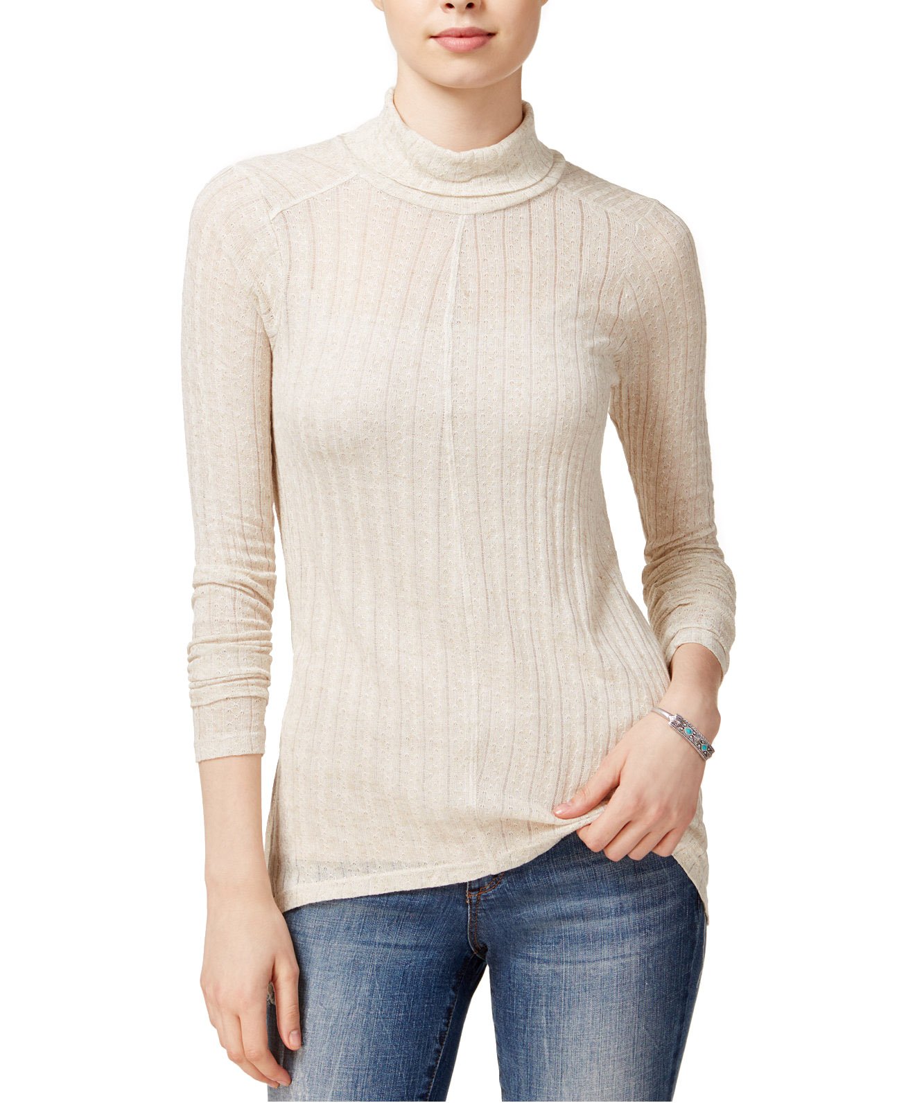 Lucky Brand Hi-Lo Maglione da donna a collo alto