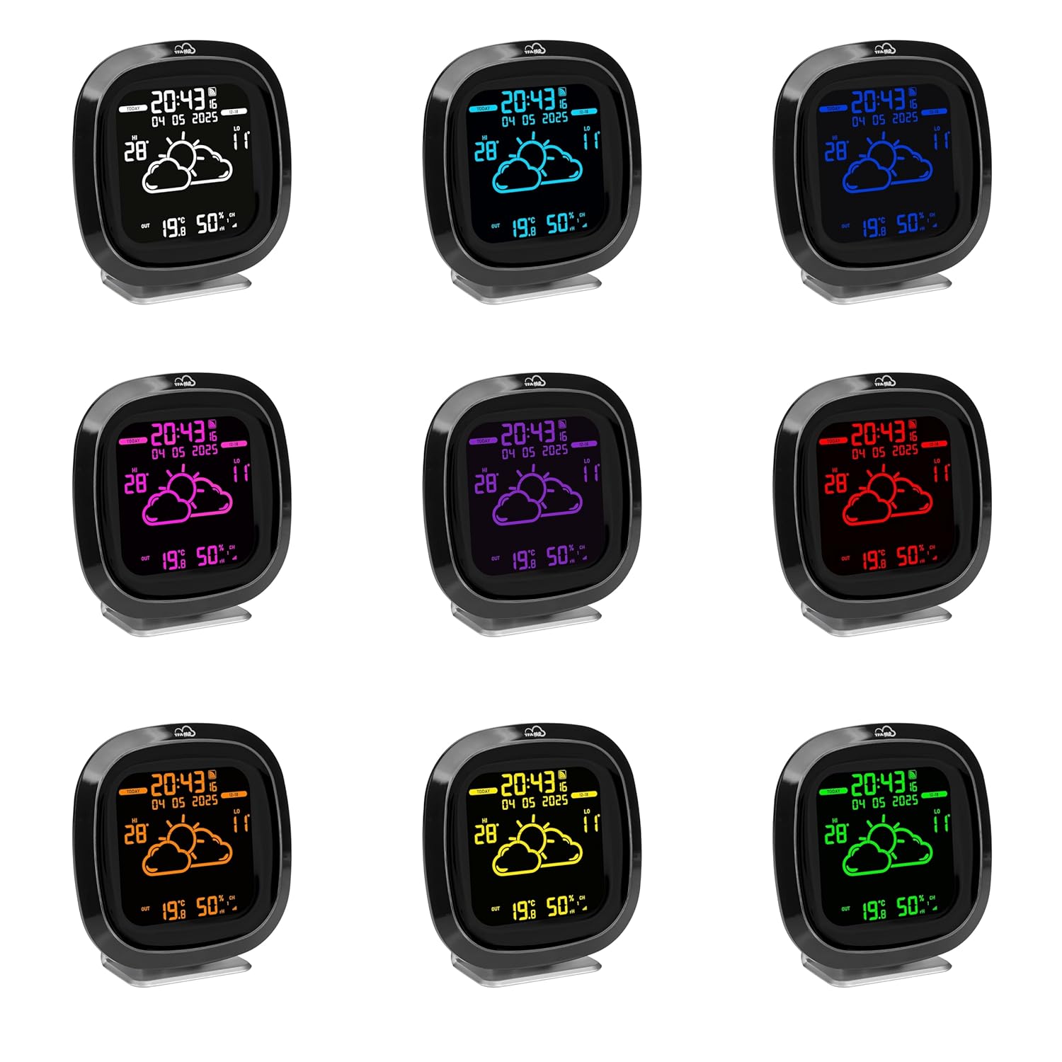 TFA Dostmann Wireless Weather Station TFA.me ID-04 display showing a winter forecast