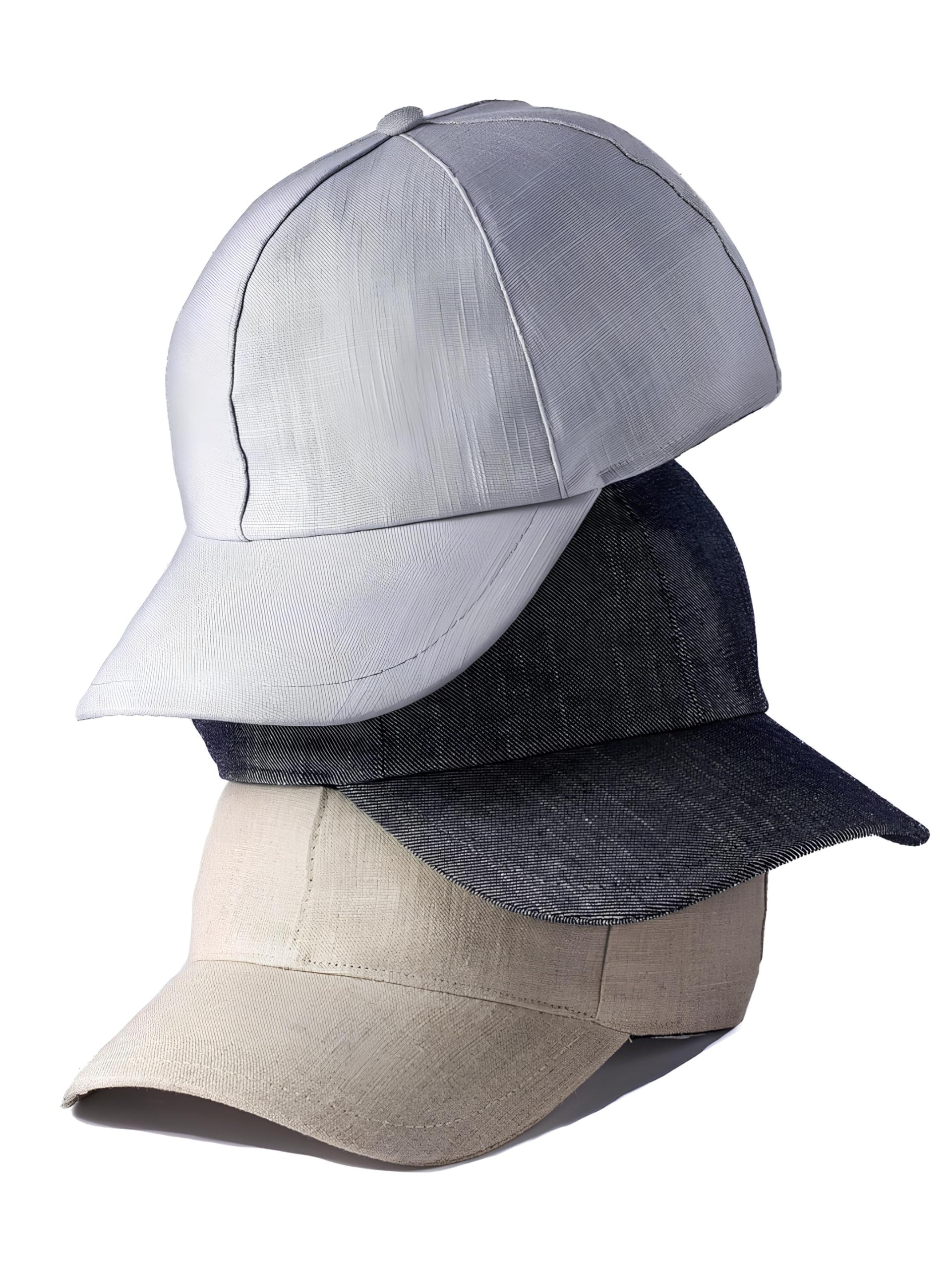 Cappellino Baseball Uomo Estivo 100% Lino Made in Italy - Taglie 55-62, Visiera, Fodera Cotone Traspirante, Anti-UV